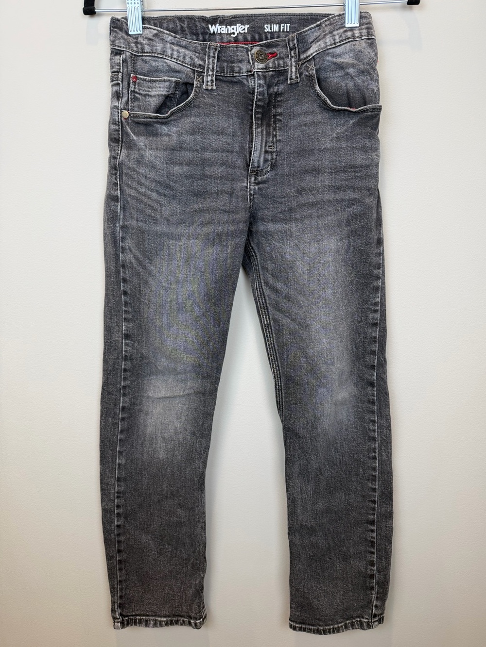 Wrangler Boys Size 12 Slim Fit Gray Acid Wash Jeans